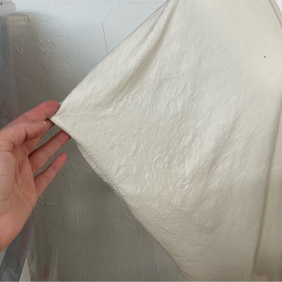 Blank Page White Draped Front Kimono Short Sleeve Cardigan Sweater Womens L - Picture 3 of 8